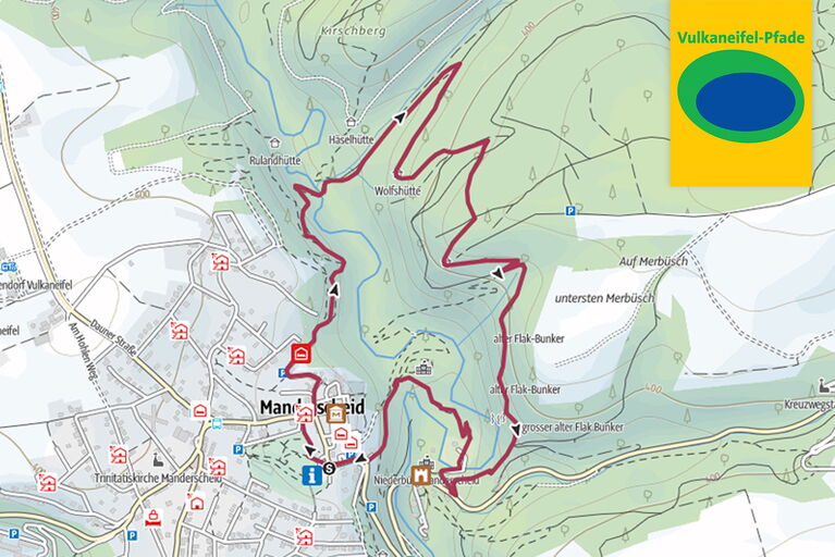 Abbildung der Route des Vulkaneifel-Pfads Burgenstieg