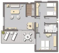 Grundriss des Ferienhaus Kastanie im Sporthotel Grafenwald