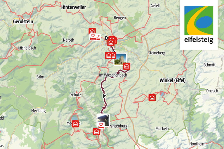 Abbildung der Route des Eifelsteigs