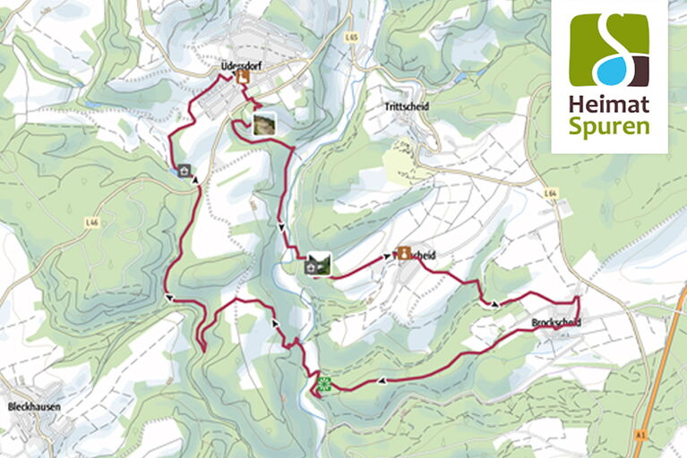 Abbildung der Route des 3 Dörfer Wegs